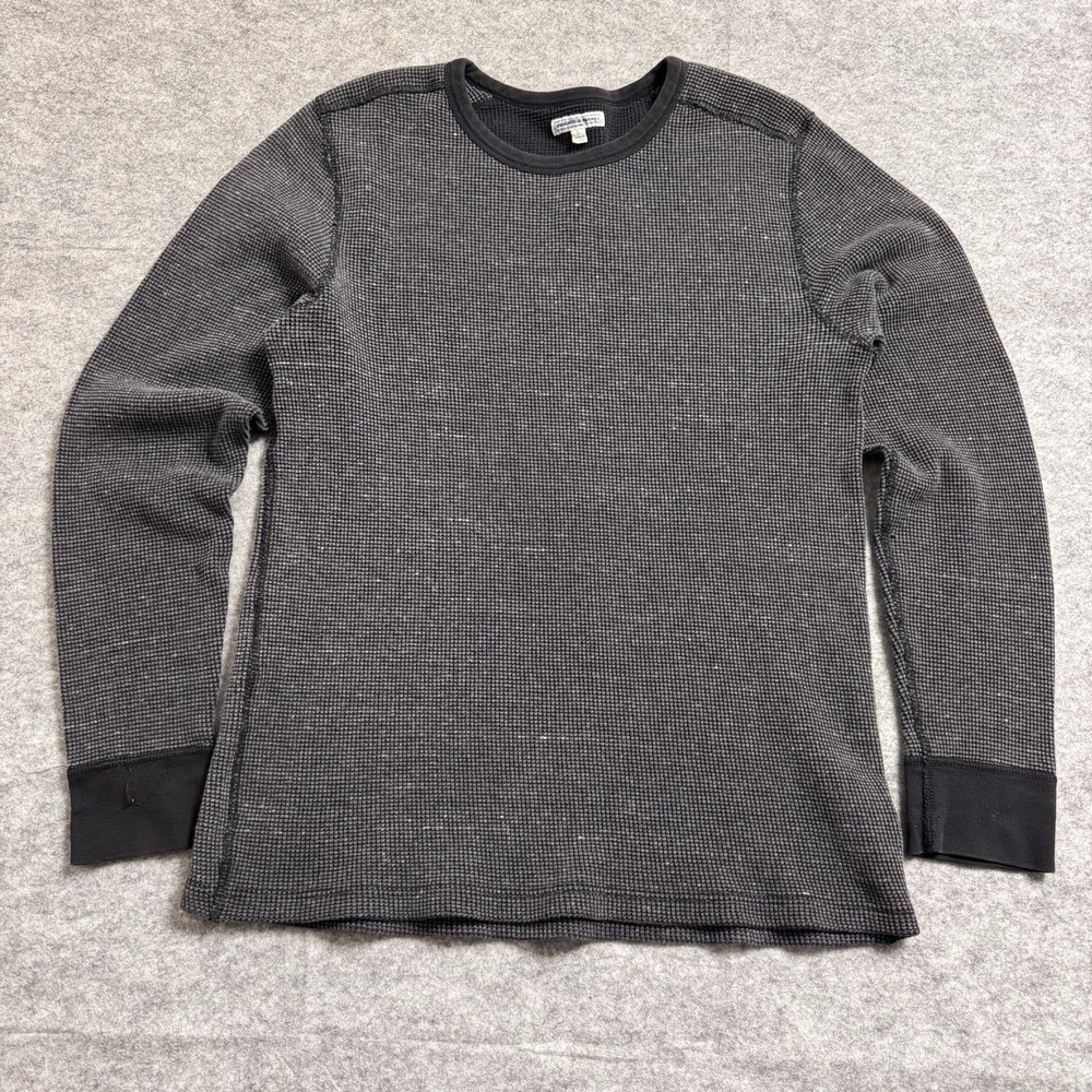 Wallace Barnes Waffle Thermal Shirt Gray Mens Large Long Sleeve